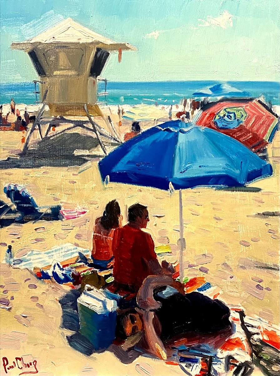 Beach Sunny Day By Paul Cheng, 12 X 16, Artwork For Sale On Artfinder