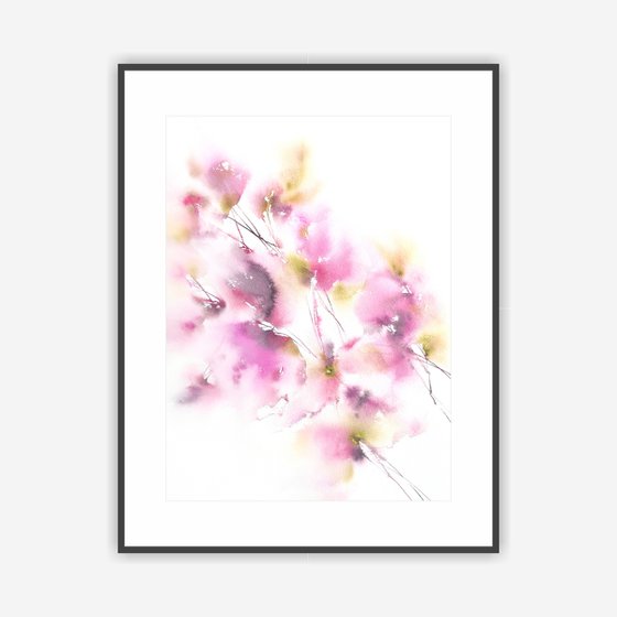 Pink abstract flowers