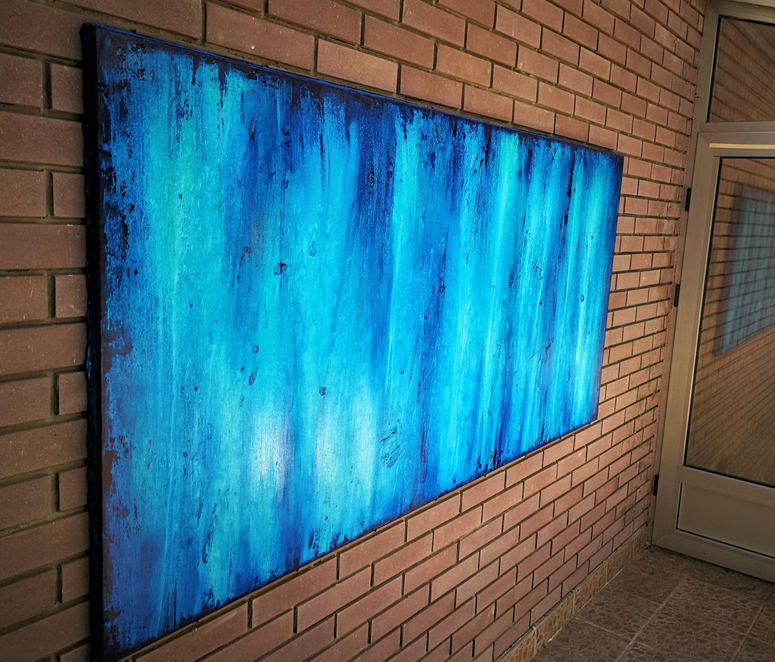 In to the Blue Extra Large Artwork ! Acrylic painting by Barteez