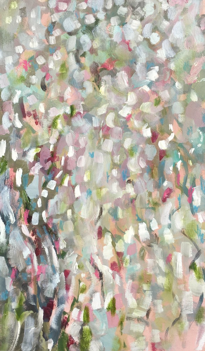 Impressionistic Botanical Oil Painting By Guy Pickford, 12 X 20, Uncharted Worlds, Original Artwork