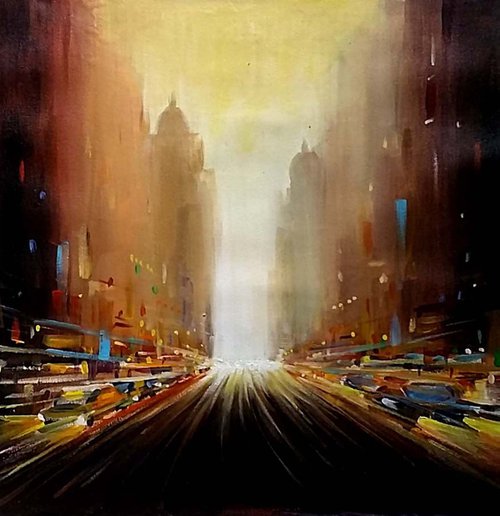 Night City Street by Samiran Sarkar