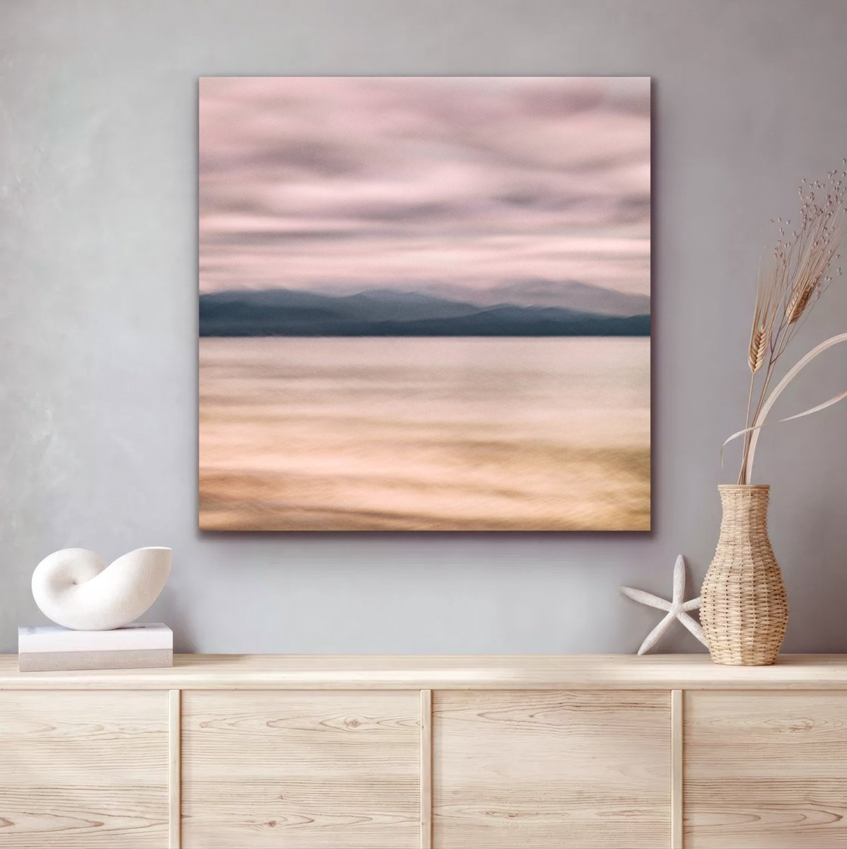 Impressionistic Landscape Photograph By Karim Carella, 33 X 33", Chorale In Blush, Original Artwork