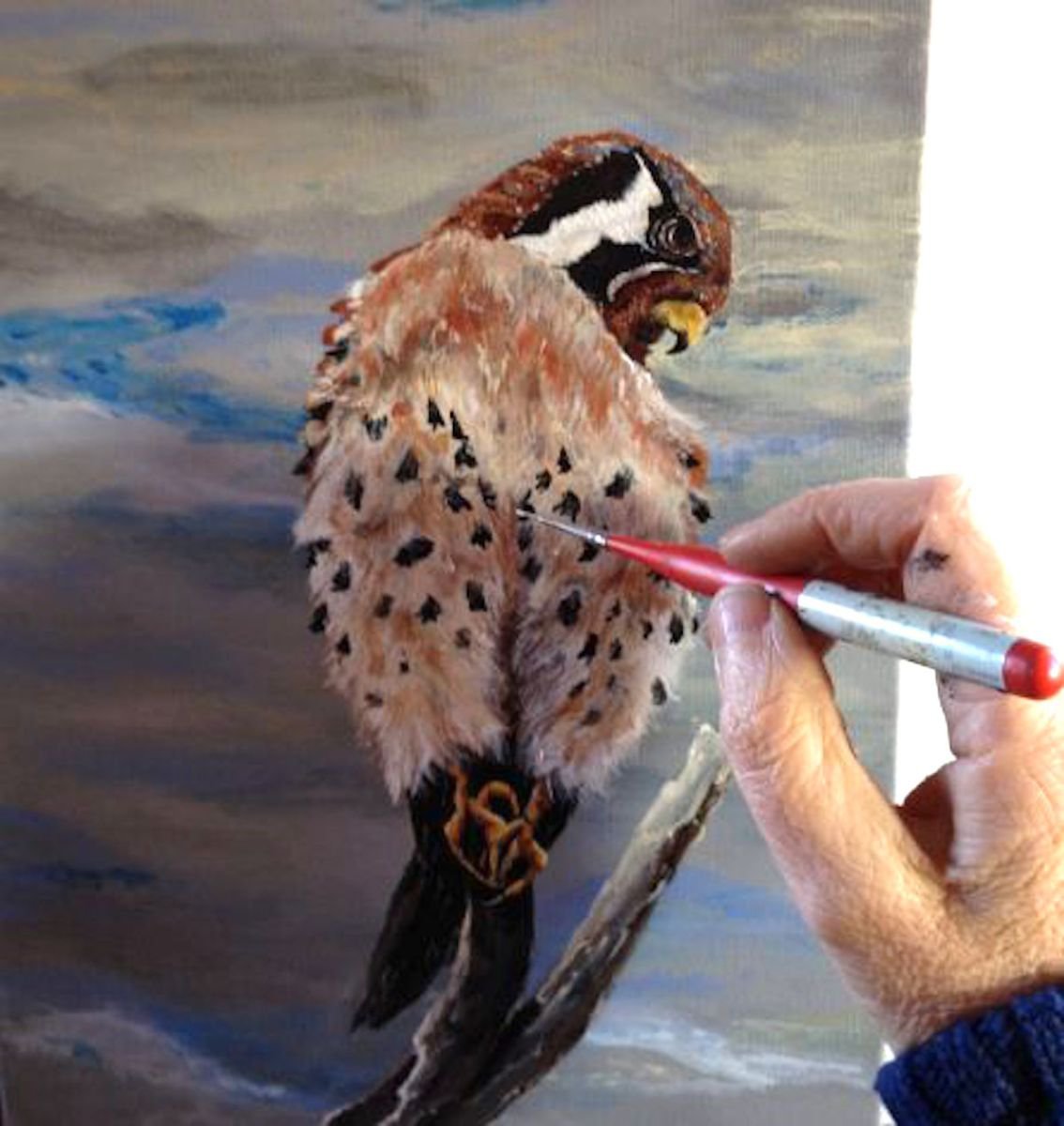 Photorealistic Animal Acrylic Painting By Donna Daniels, 10 X 20, Balanced, Original Artwork