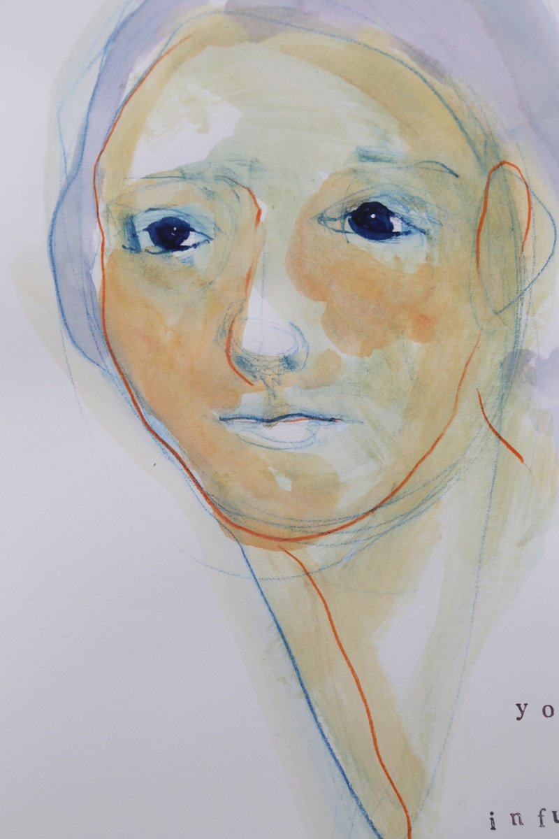 Impressionistic Portrait Watercolour By Francesca Candito, 18 X 26, Your Cells Are Infused, Original Artwork