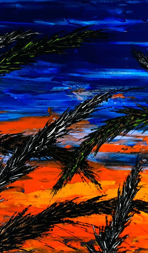 Grass In Blue Color by Daniel Urbaník