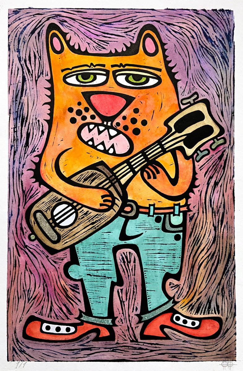 ?at with guitar, color #1 by Nikita Ostapenco