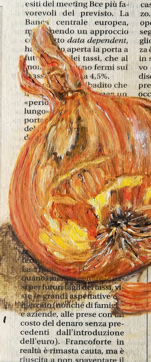 "Onion on Newspaper" by Katia Ricci