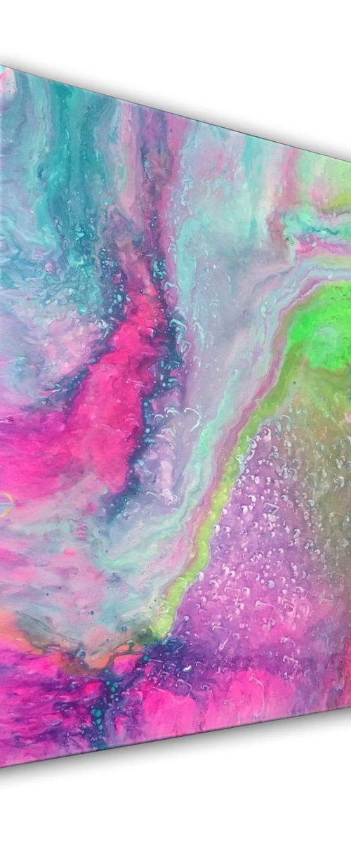 "Cosmic Swirl" - FREE USA SHIPPING - Original Abstract PMS Fluid Acrylic Painting - 16 x 20 inches by Preston M. Smith (PMS)