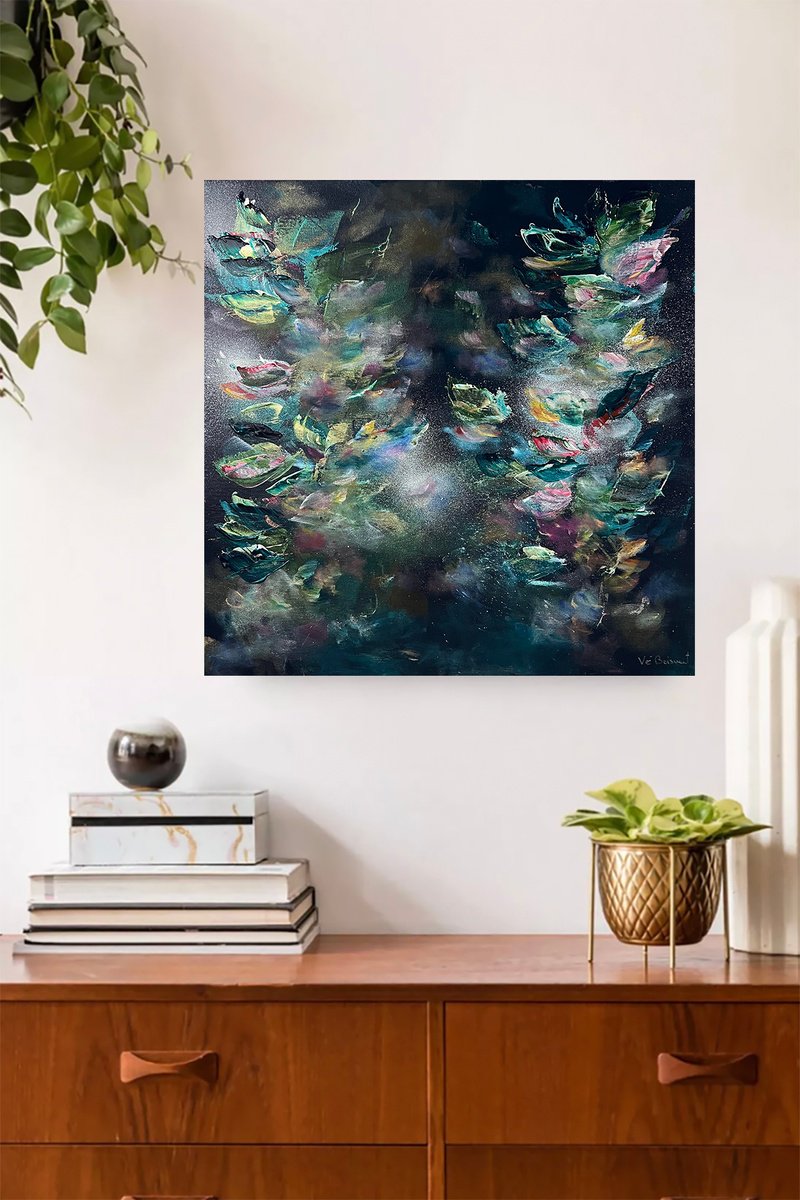 Abstract Acrylic Painting By Ve Boisvert, 24 X 24", Awaken Your Creative Power, Original Artwork