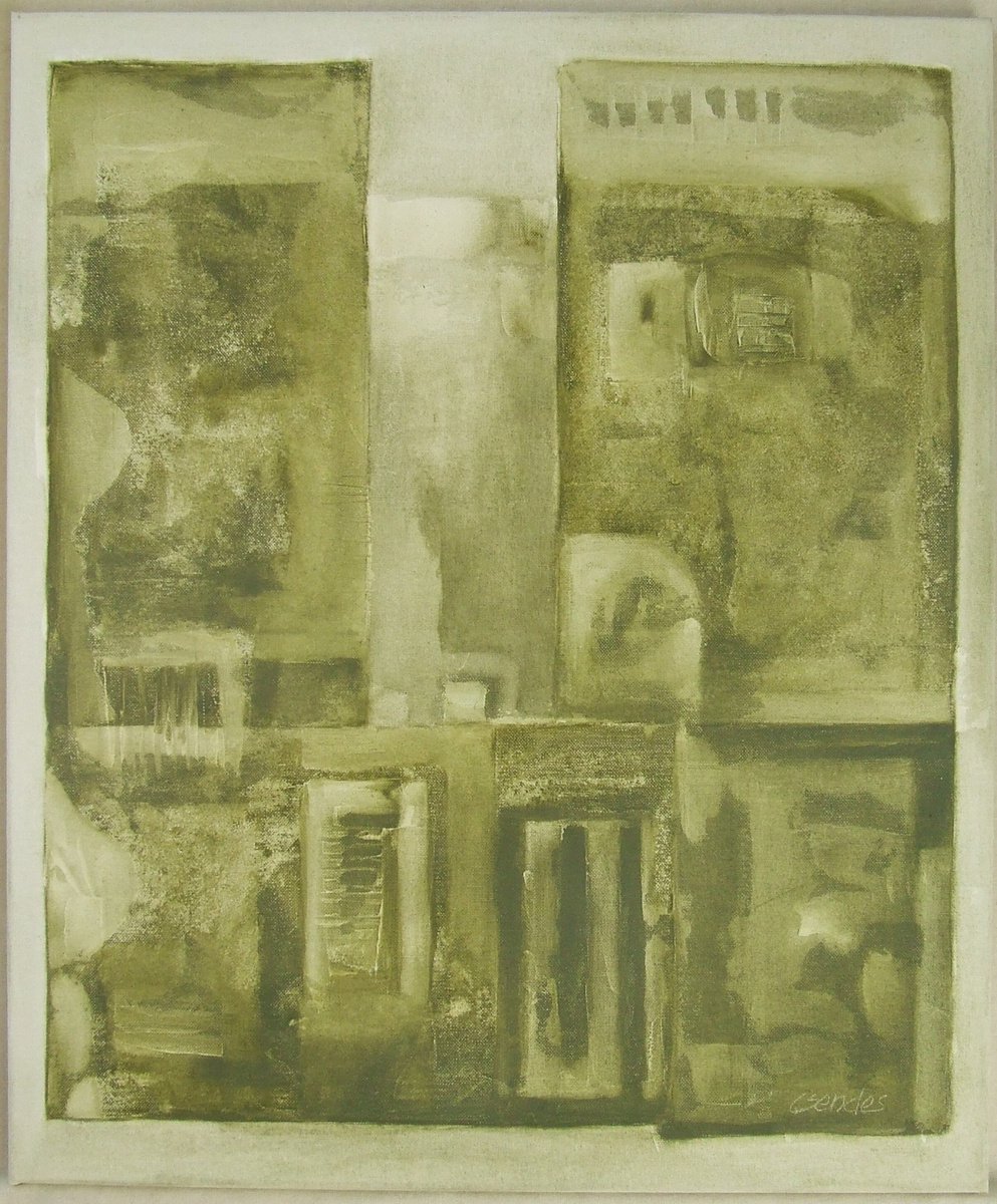 Abstract Oil Painting By Csaba Csendes, 20 X 24, Silence, Original Artwork