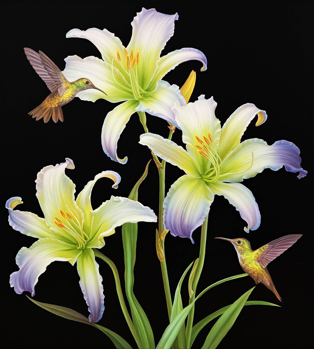 Photorealistic Botanical Oil Painting By Anna Steshenko, 31 X 35, The Song Of Love, Original Artwork