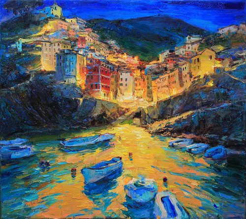 Evening Cinque Terre Italy by Alisa Onipchenko-Cherniakovska