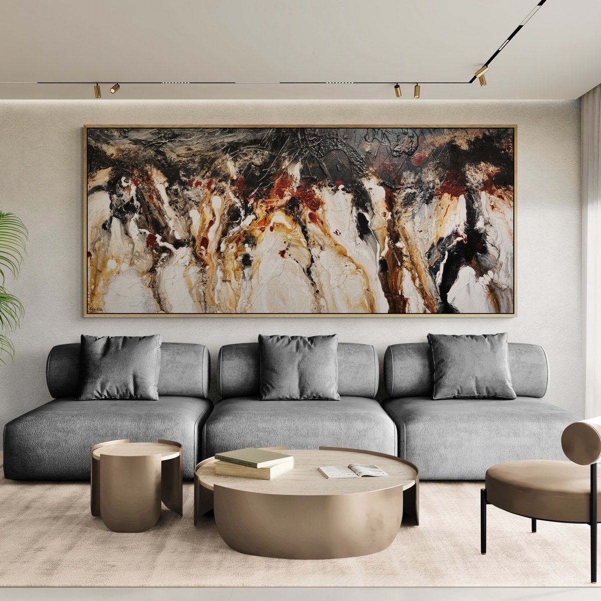 Pangaea 270cm x 120cm Textured Abstract Art by Franko