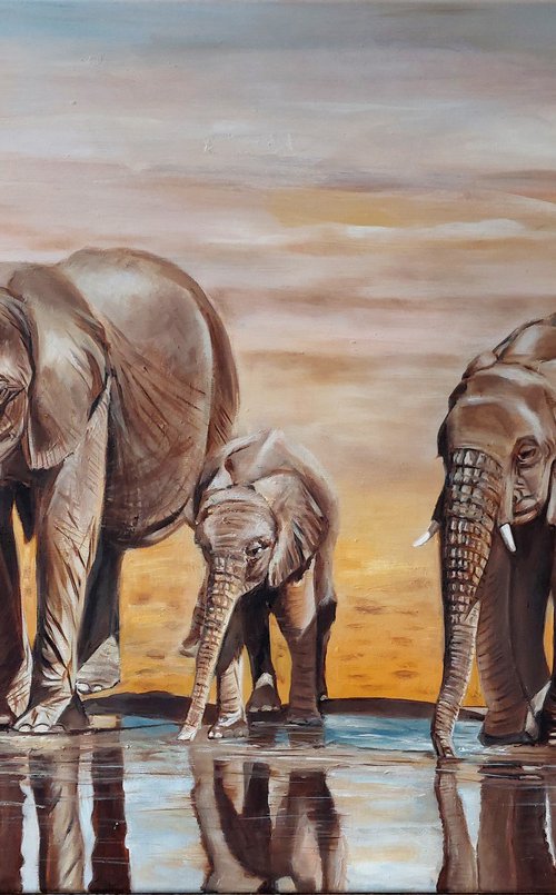 Elephants in the Desert by Ira Whittaker