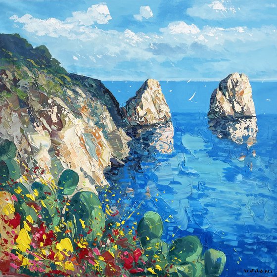 Capri Oil Painting on Canvas - Italy Art