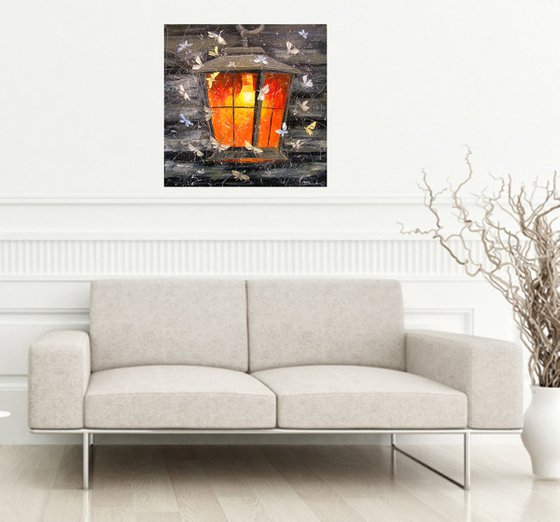 Lantern and butterflies