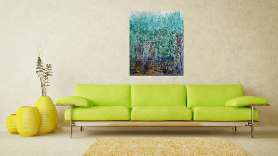 Ancient city (n.299) - 93 x 110 x 2,50 cm - ready to hang - acrylic painting on stretched canvas