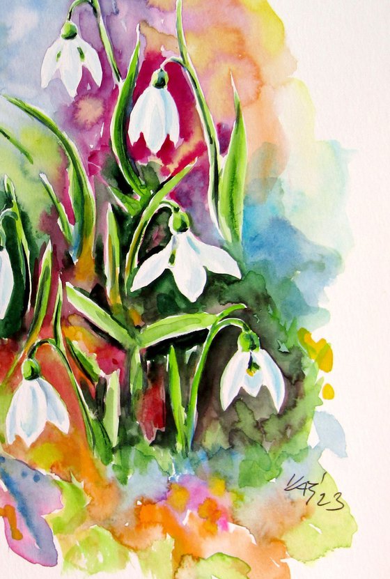 Snowdrops in the forest