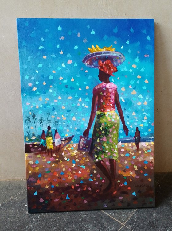 Bananas at the beach, beach painting