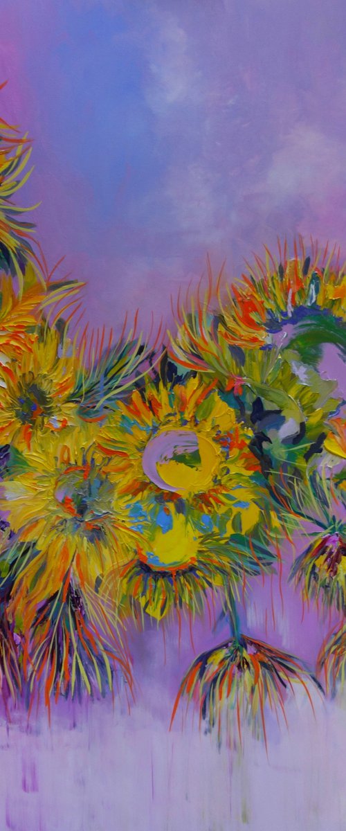 Golden Sun Flowers 2022 by Lesley Blackburn