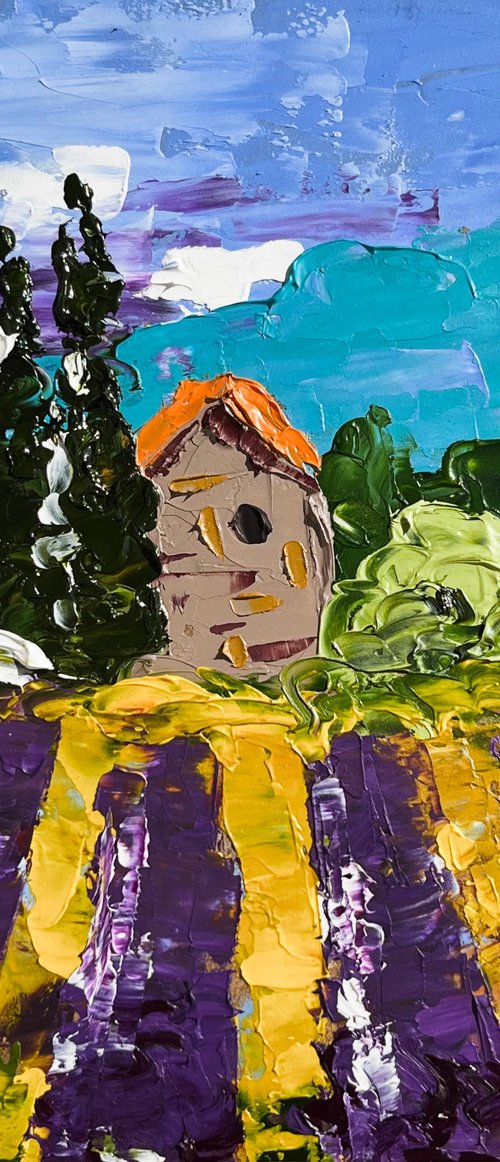Provence Lavender Field Art by Halyna Kirichenko