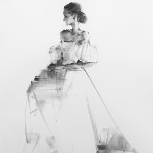 white dress by Tianyin Wang