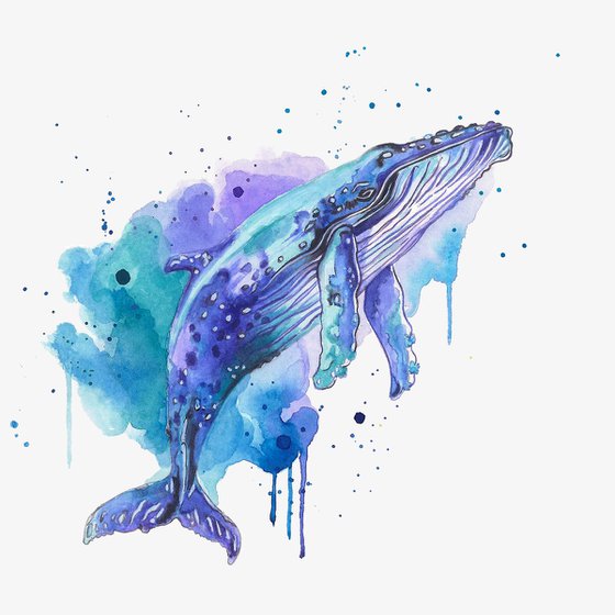 Colourful Whale Painting