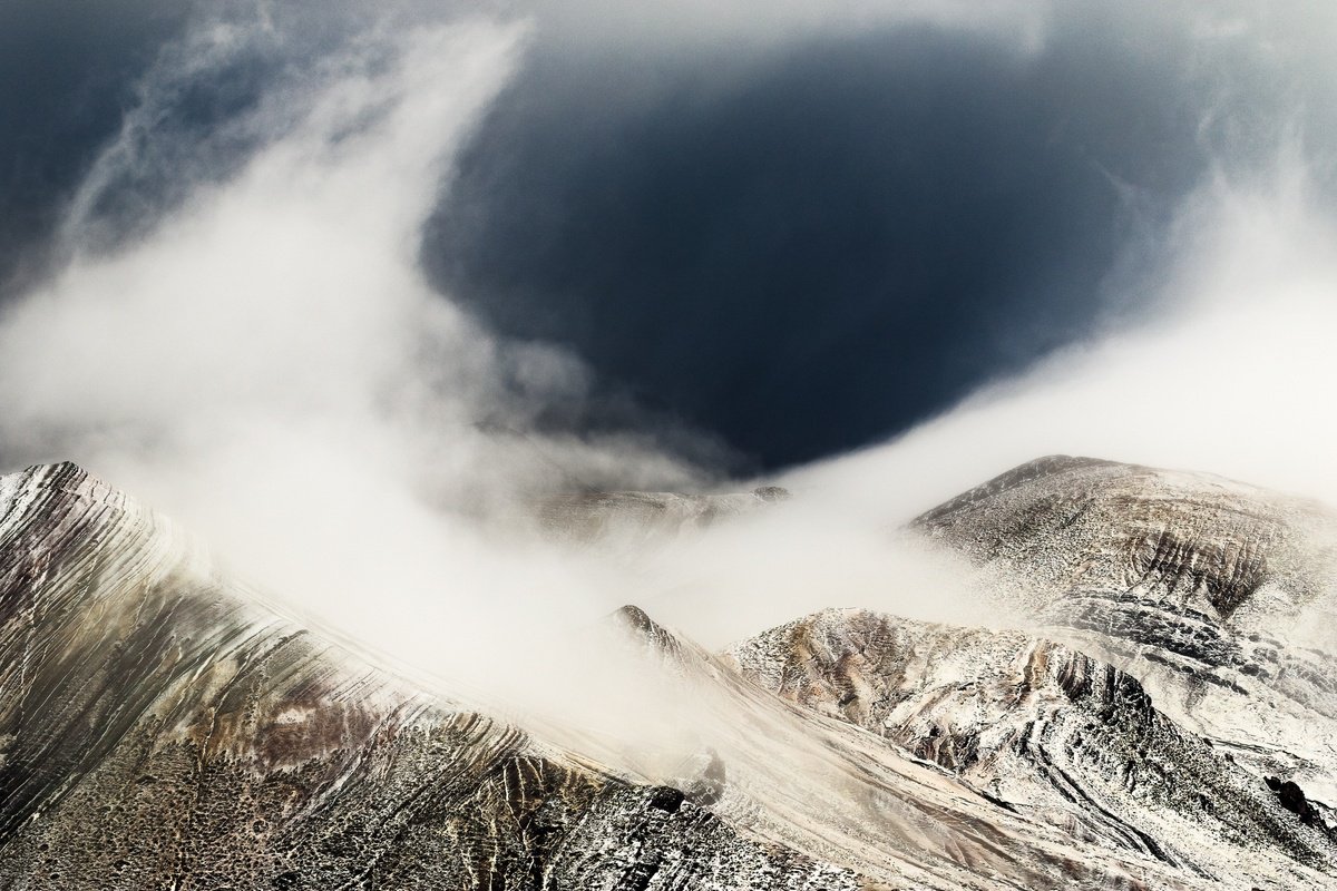 Photorealistic Landscape Photograph By Remi Carbonaro, 24 X 16", Sweeping The Mountain Tops, Original Artwork