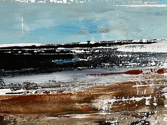 Azure Tidal Layers-Blue landscape