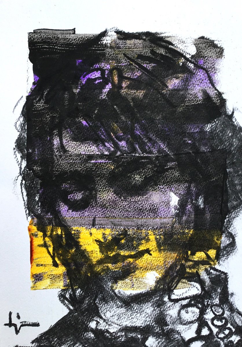 Expressive Charcoal Drawing , Lila By Dominique Deve, 8 X 11, Artwork For Sale On Artfinder