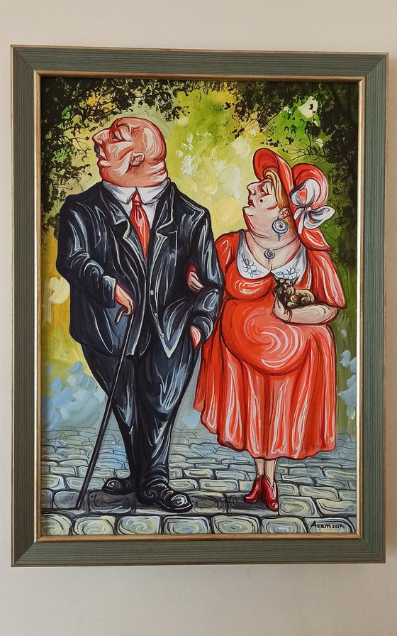 Proud walker 49x69cm ,Acrylic/canvas, ready to hang