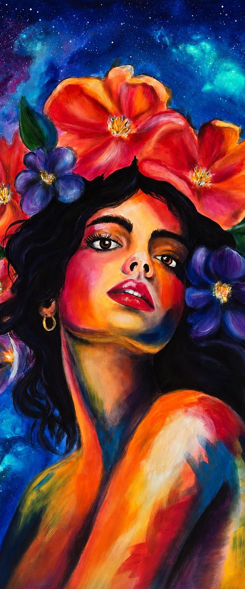 Born of Stardust – Cosmic Woman Portrait by Helga Wild