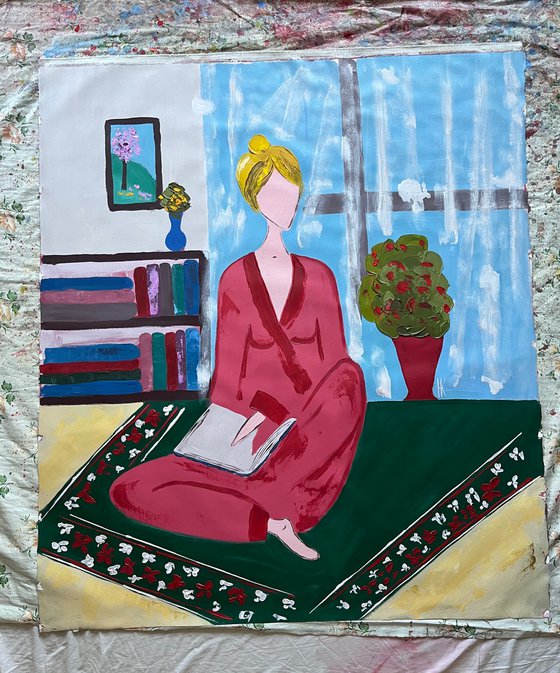 Reading Woman Original Painting