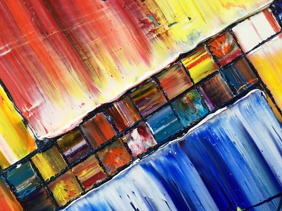 "Building A Dream" - Special Price - Original PMS Abstract Oil Painting On Canvas - 30" x 24"