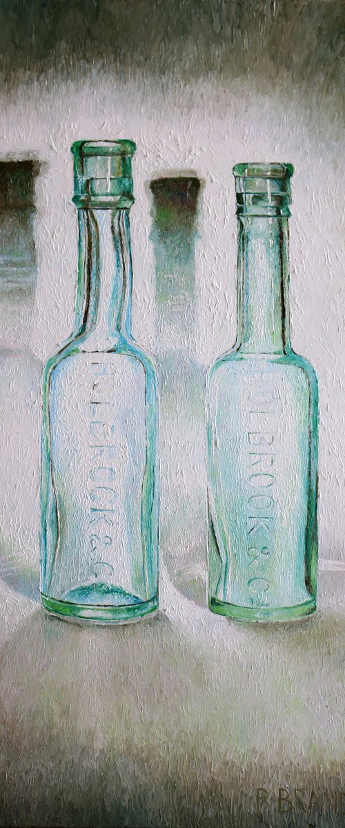 Vintage bottles on white background by Paul Brandner