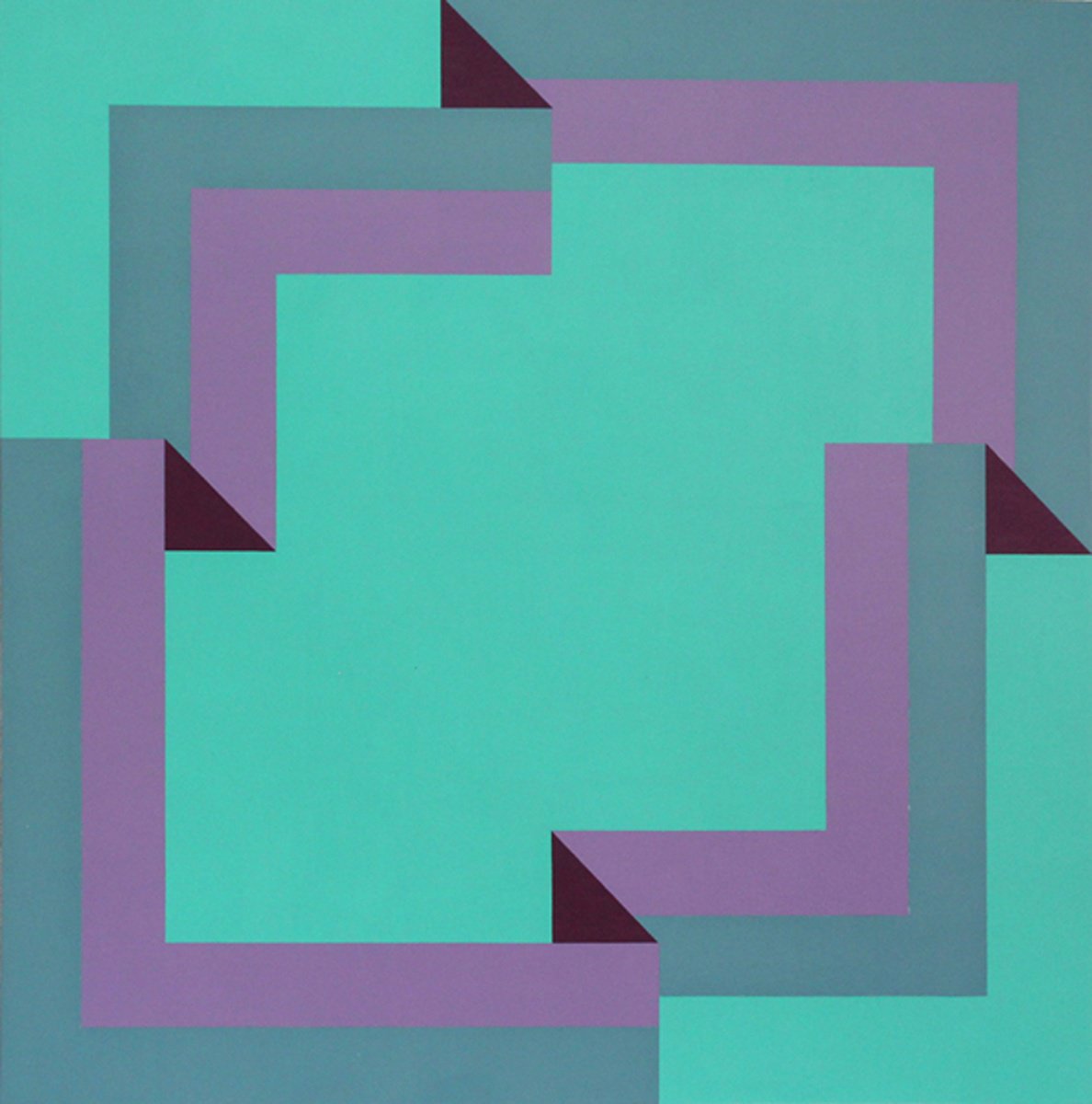 Geometric Abstract Acrylic Painting By Martin Singer, 20 X 20", 2B-8P-15, Original Artwork