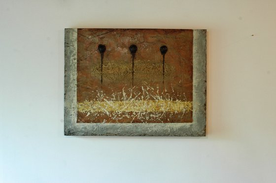 "Triple Invention". Encaustic.