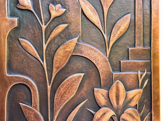 "Copper Botanica" Metal Wall Relief
