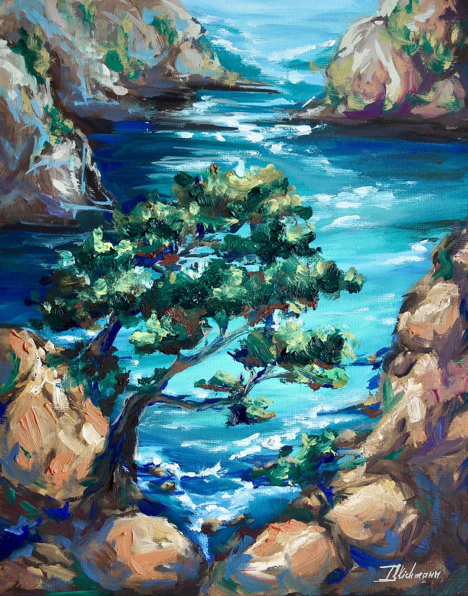 Impressionistic Landscape Oil Painting By Liza Illichmann, 9 X 12", Wild Dance Of Colors, Original Artwork