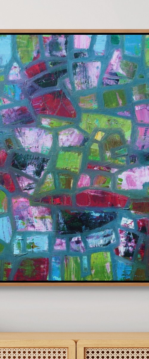 Abstract in Pink and Green by Sage Mountain Studio