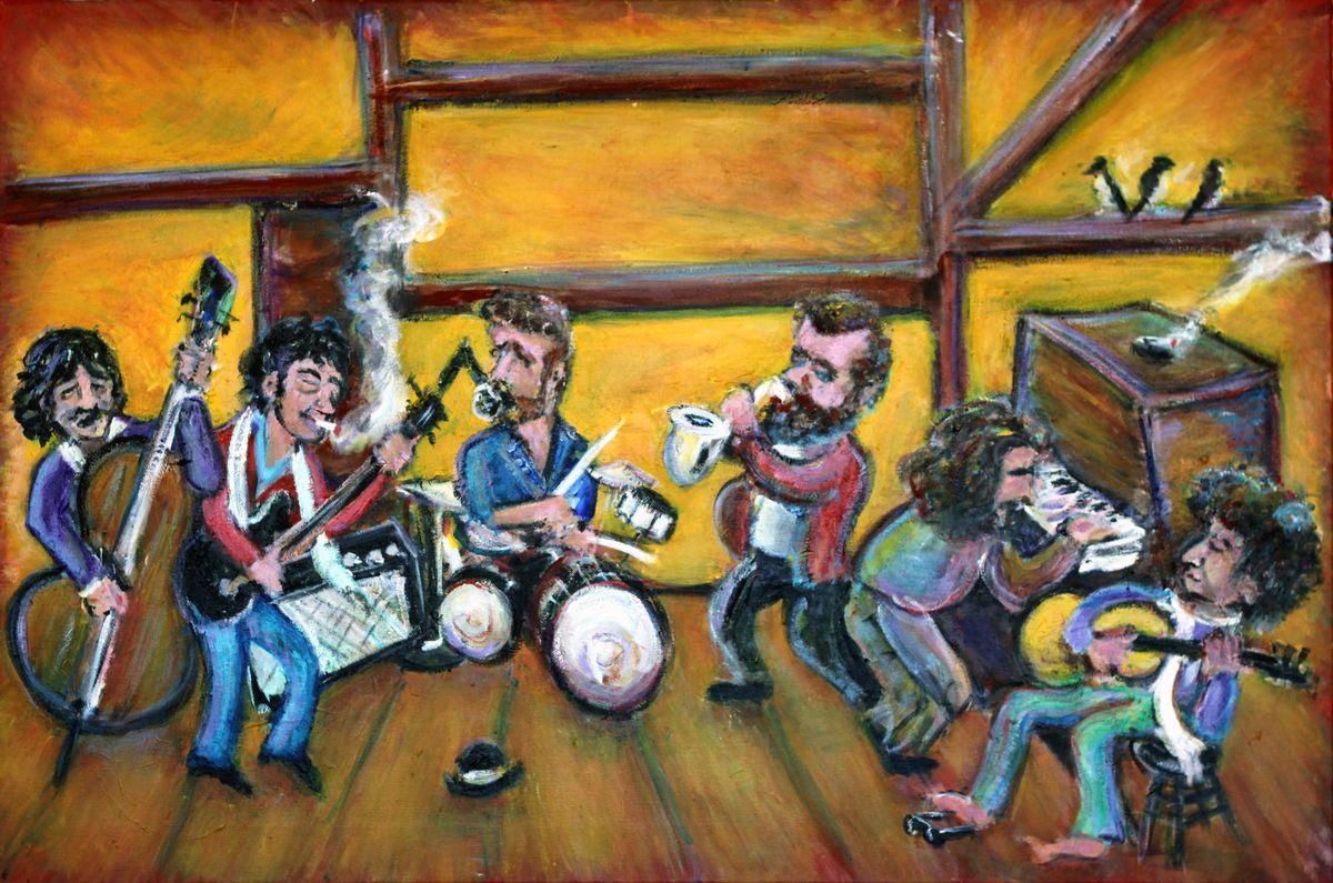 When I Paint My Masterpiece (The Band & Bob Dylan) - Limited Edition, Custom-Painted Canvas Print Print By Jason Gluskin | Artfinder