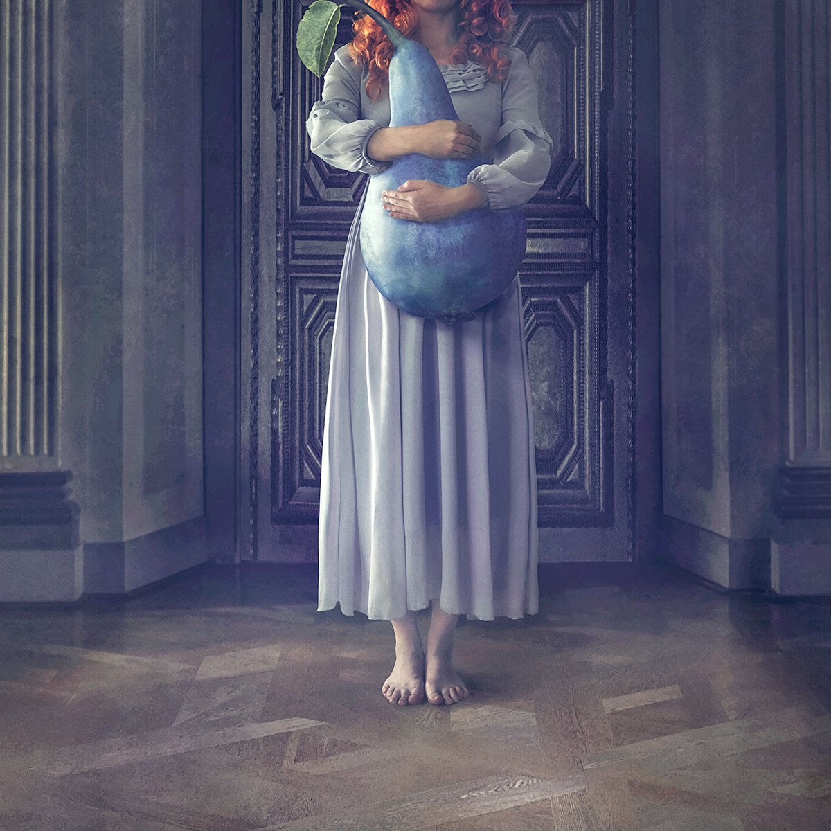 Surrealistic Portrait Photograph By Nikolina Petolas, 24 X 24", Someplace Else, Original Artwork