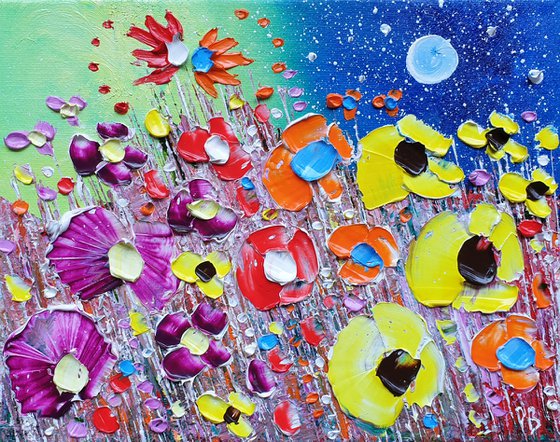 "Abstract Meadow Flowers in Love"