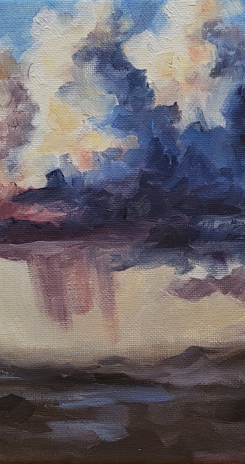 "Rain on the Prairie" - Landscape - Clouds by Katrina Case