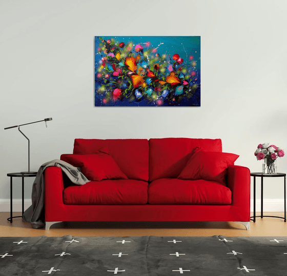 "Eden Evening Garden" Large Floral Painting