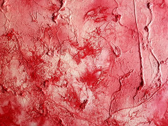 Doubts about the answer - Primary Red - (n.251) - 90 x 75 x 2,50 cm - ready to hang - acrylic painting on stretched canvas