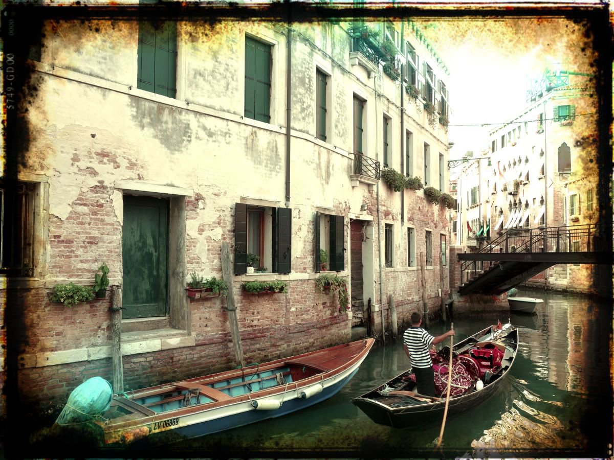 Venice in Italy - 60x80x4cm print on canvas 02477m1 READY to HANG by Kuebler