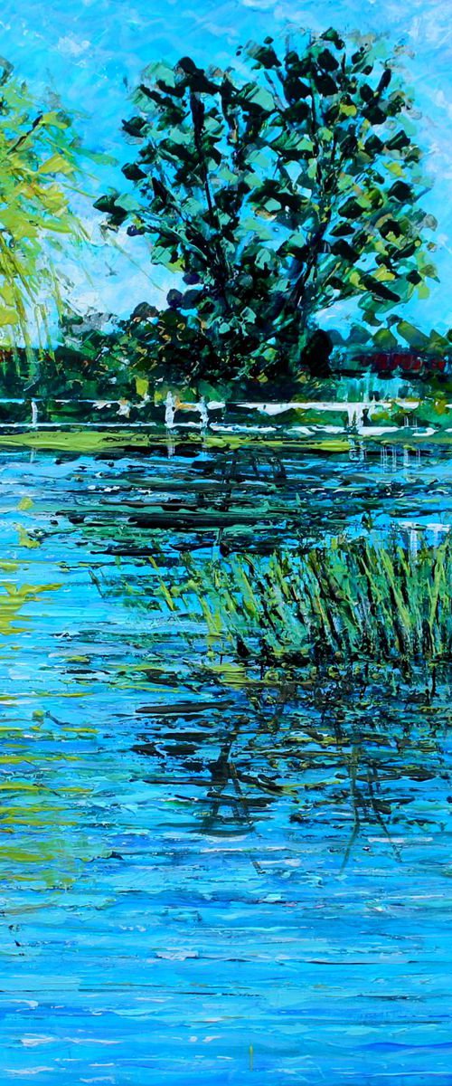 Village pond at Buriton by Paul J Best