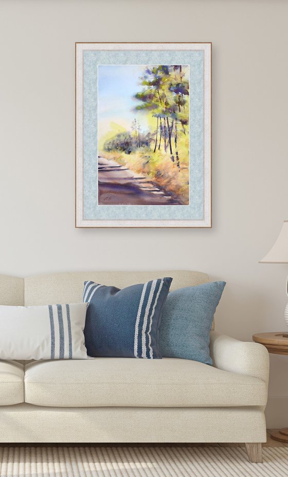 Pine forest in sunshine