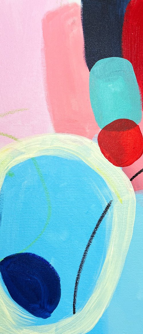 Pale pink blue and red abstract 2412234 by Sasha Robinson